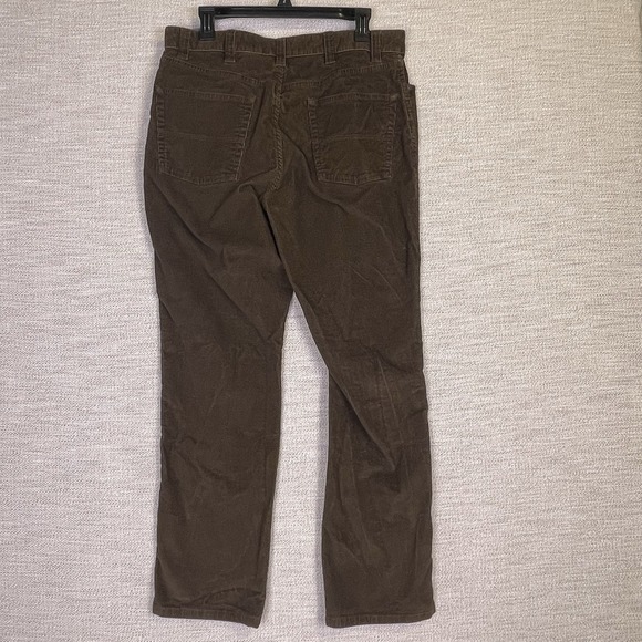 LL Bean Pants 34x30 Mens Corduroy Standard Fit Dark Brown VGUC - Picture 3 of 9